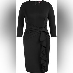 Hanna Nikole Black long sleeve size 24 w dress.
